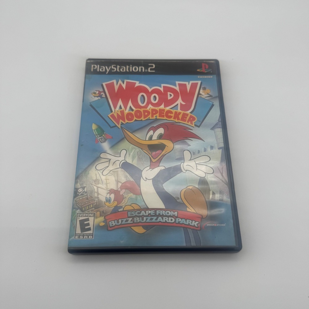 Woody Woodpecker Escape from Buzz Buzzard Park Sony PlayStation 2 PS2 Blue Disc